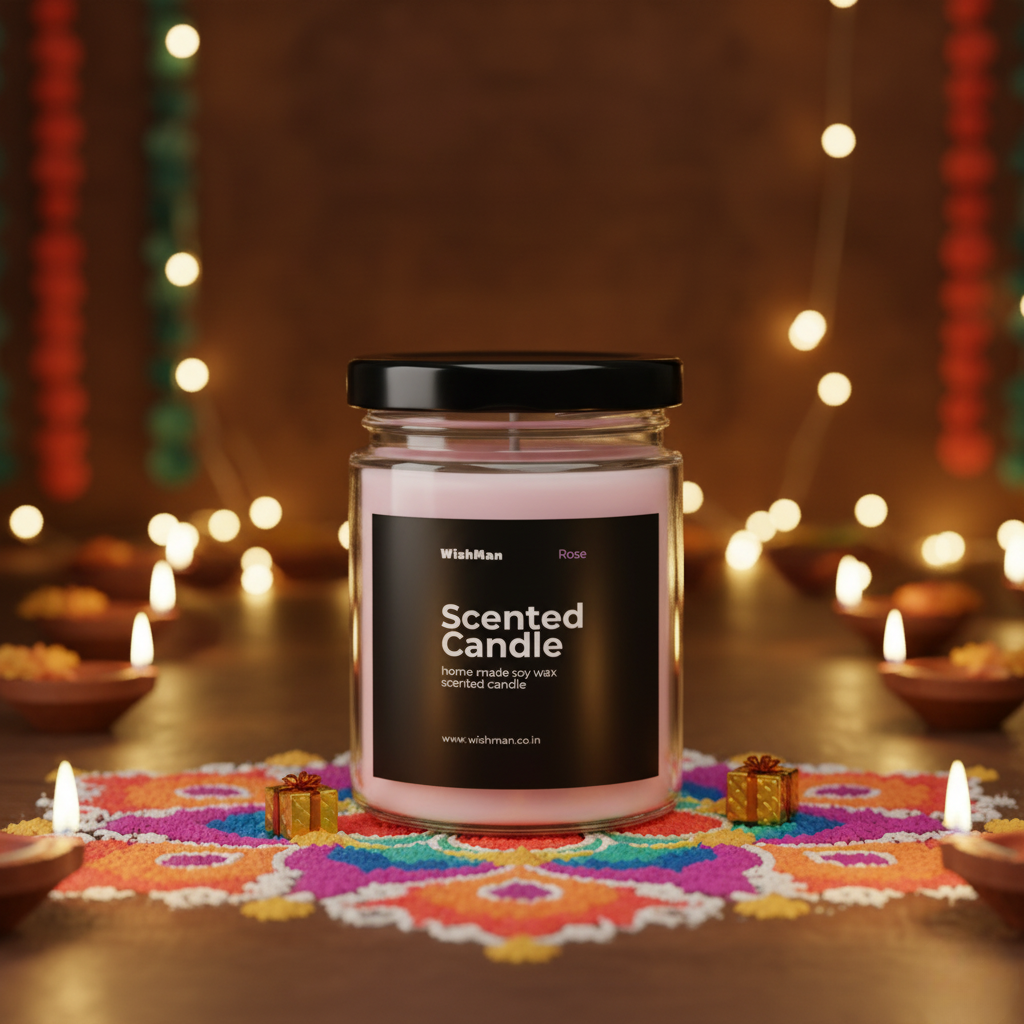 WishMan Rose Aroma Scented Candle